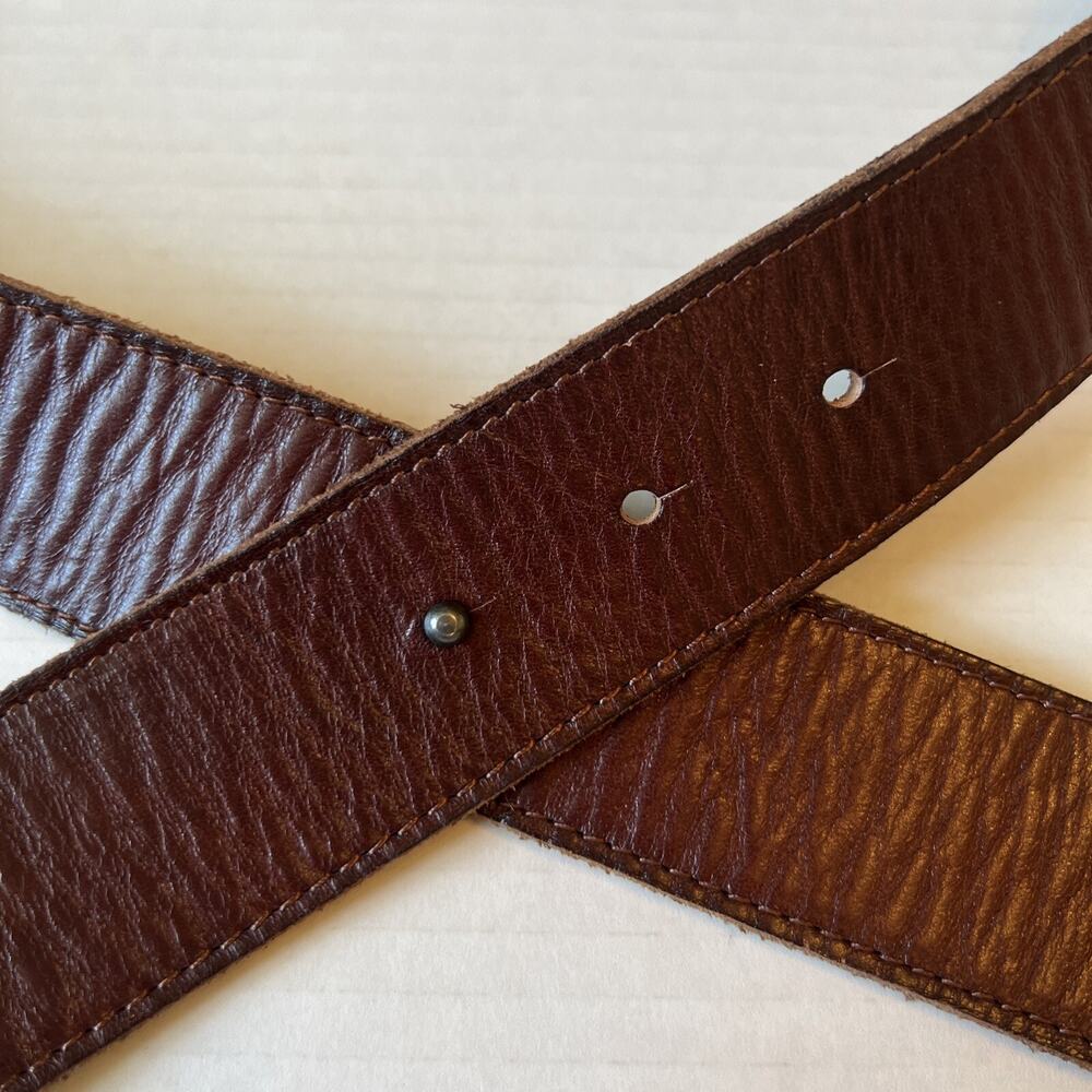 BDG Urban Outfitters Sz M/L Brown Leather Belt No Buckle Pin&Hole Closure